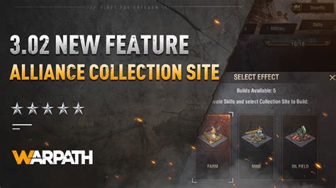 Each new alliance. . How to build collection site warpath
